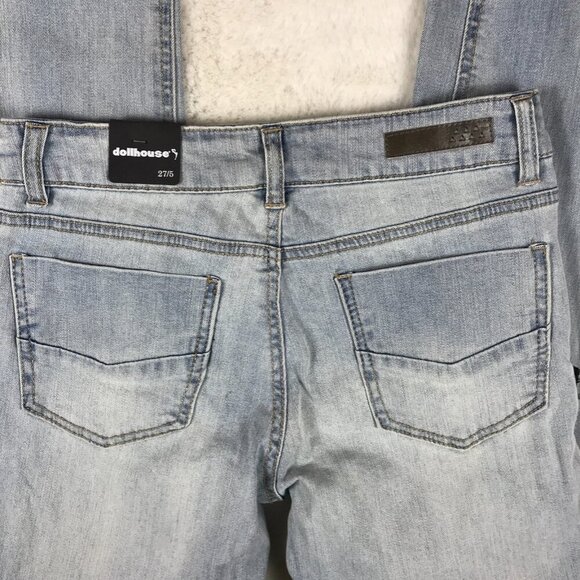 DOLLHOUSE Light Wash Distressed Skinny Jeans NWT 29 - Picture 4 of 10